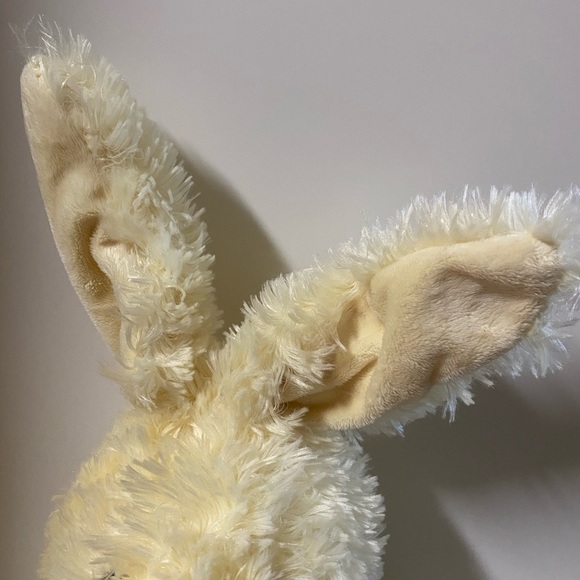 Bunny Plush Yellow Rabbit Stuffed Animal Easter Toy Bendable Ears Floral Paws - Picture 6 of 12